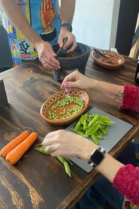 Chef cooking in a Mexican home kitchen